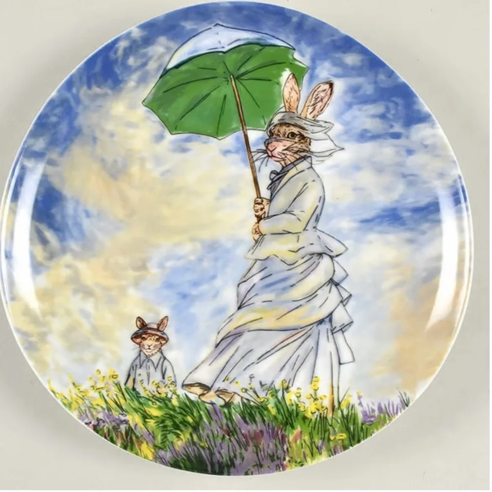 west elm dapper animal impressionist rabbit plate